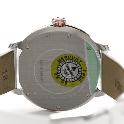 Fendi Stainless Steel Calfskin Mother of Pearl Topaz Spinel 38mm Ishine Rotating Gem Quartz Watch 6 of 7