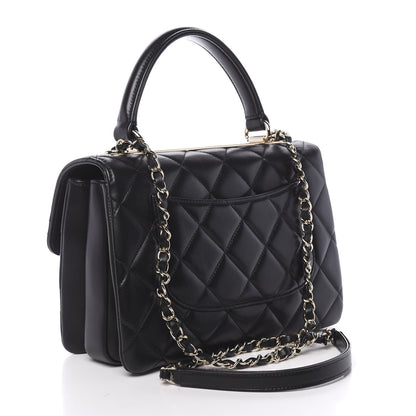 Chanel Lambskin Quilted Small Trendy CC Dual Handle Flap Bag Black 3 of 12