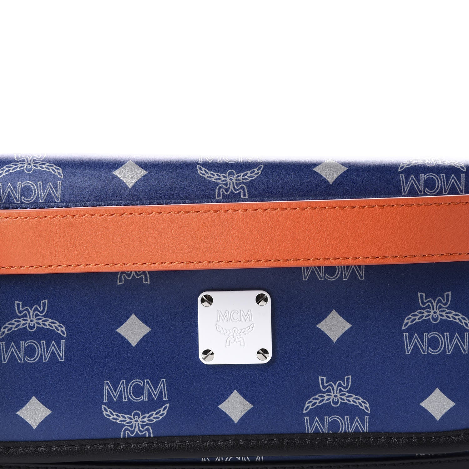 MCM Visetos Reflective Nylon Resnick Crossbody Bag Estate Blue 11 of 11