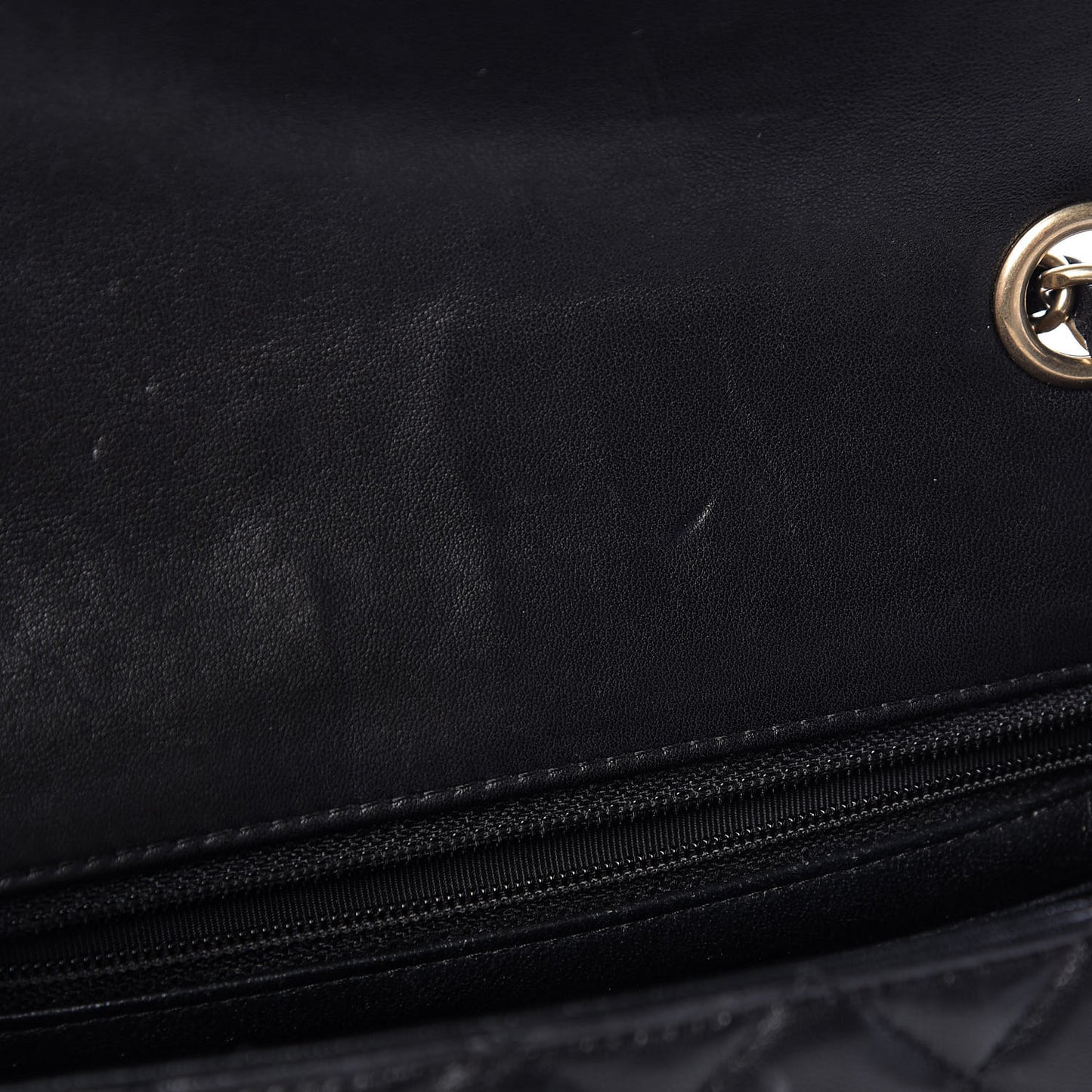 Lambskin Quilted Mini Rectangular Flap Black
