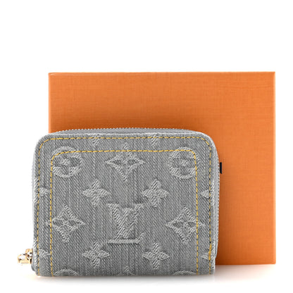 Louis Vuitton Denim Monogram Zippy Coin Purse Washed Gray 7 of 7