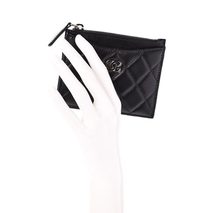 Chanel Lambskin Quilted Zip Card Holder Black 2 of 8