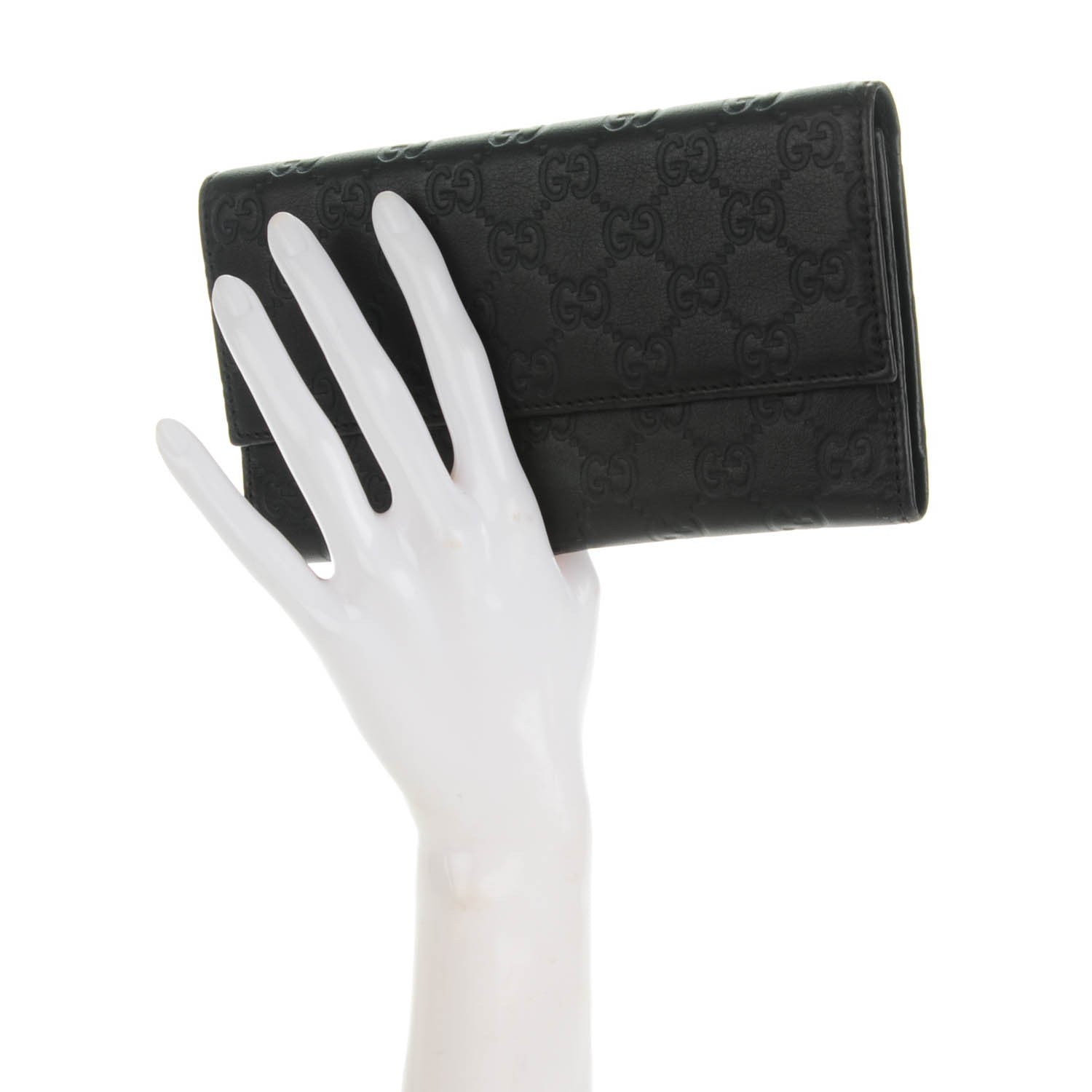 Gucci Guccissima Continental Flap Wallet Black 2 of 7