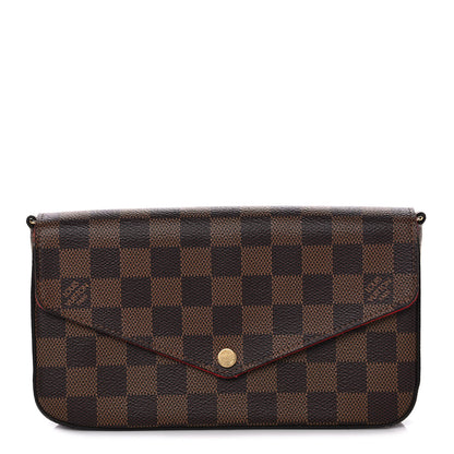 Louis Vuitton Damier Ebene Pochette Felicie Chain Wallet 1 of 12