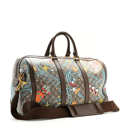 Gucci X DISNEY GG Supreme Monogram Donald Duck Retro Interlocking G Duffle Bag Beige Multicolor New Acero 2 of 11
