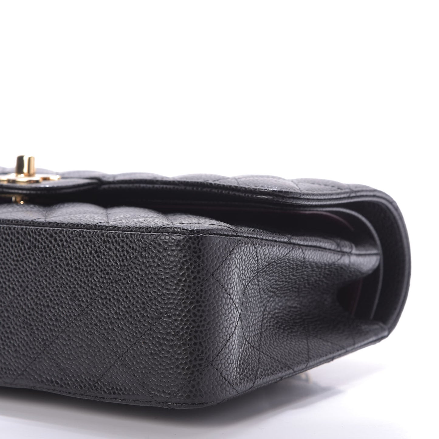 Caviar Quilted Medium Double Flap Black