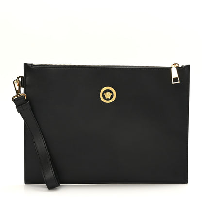 Versace Calfskin La Medusa Large Pouch Black 1 of 8