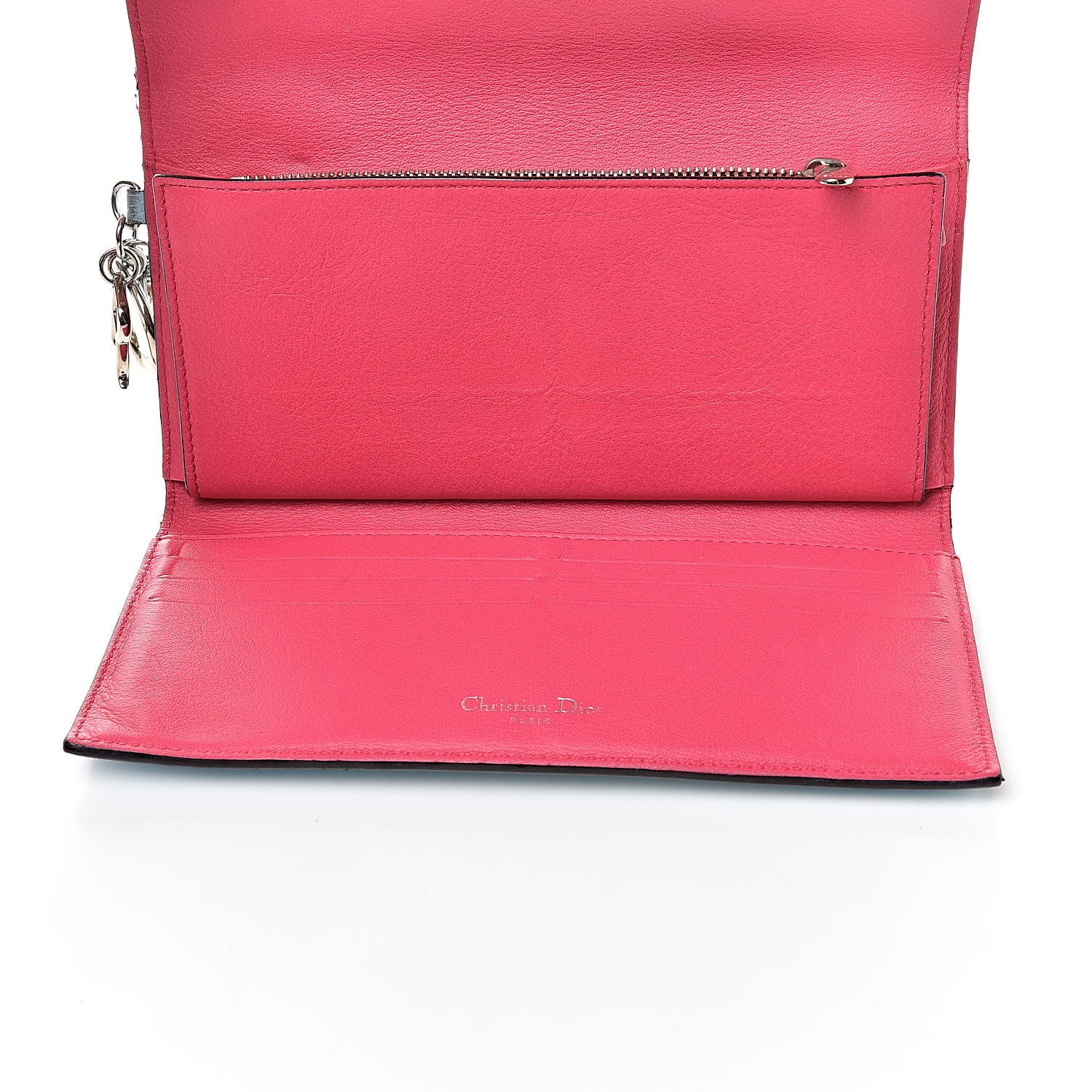 Christian Dior Bullcalf Diorissimo Long Wallet Sky Blue Pink 6 of 19