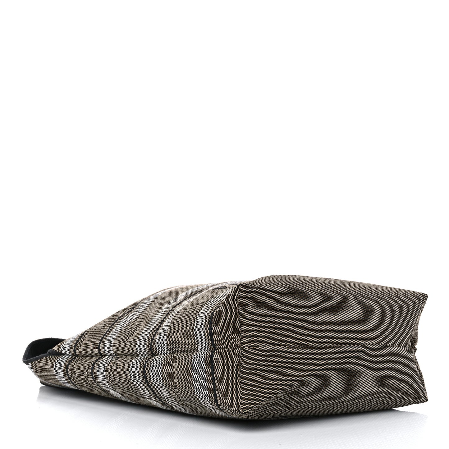 Raffia Striped Logo Tote Bag Beige Optic White Black