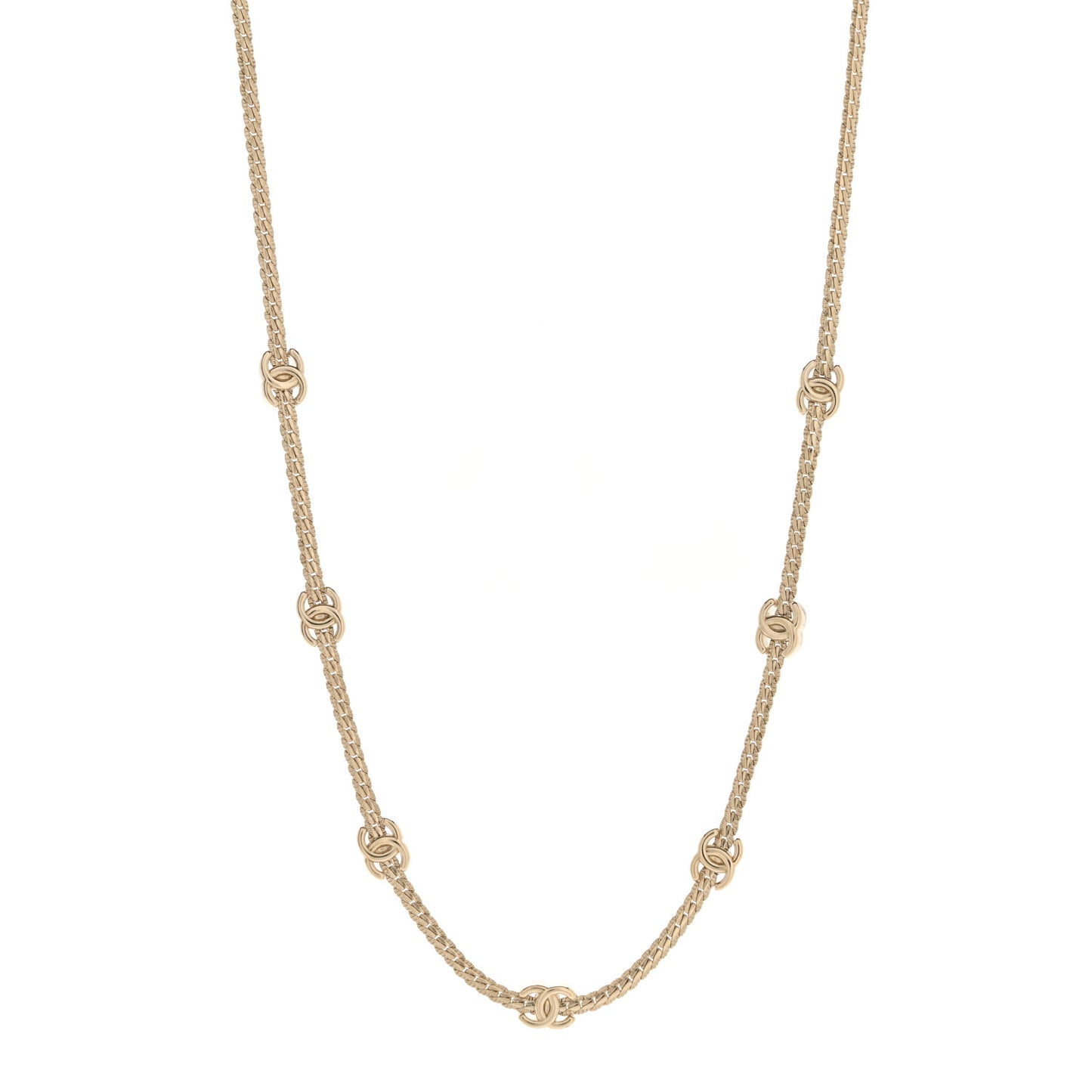 Metal CC Short Chain Necklace Gold