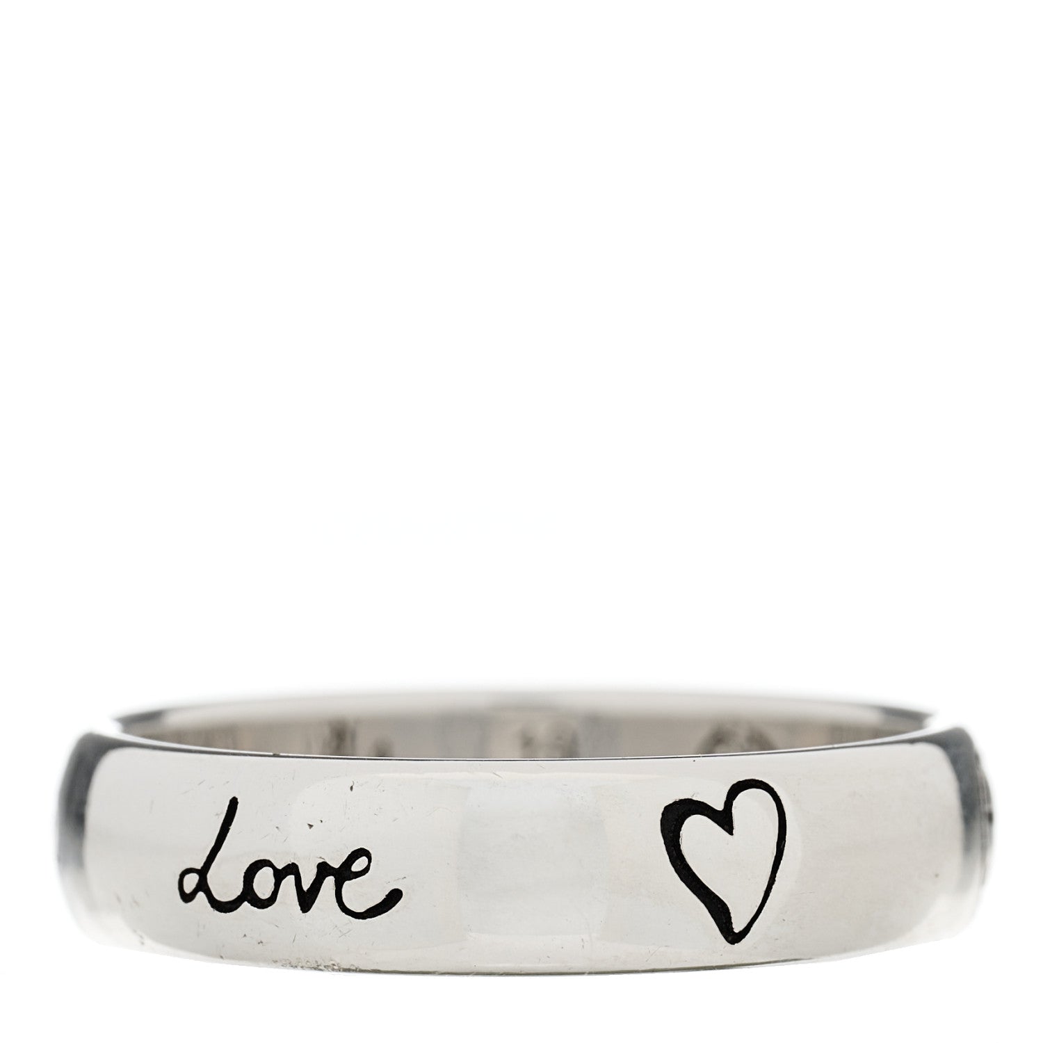 Gucci Sterling Silver Blind for Love Band Ring 58 8.75 3 of 6