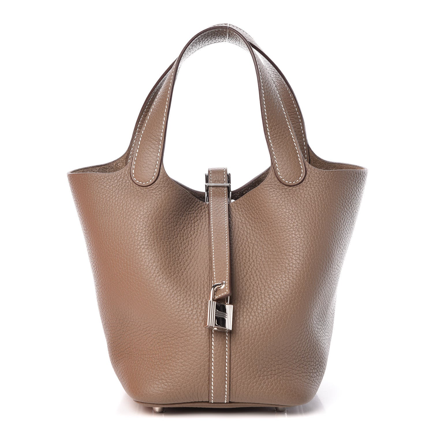 Hermes Taurillon Clemence Picotin Lock 18 PM Etoupe 1 of 11
