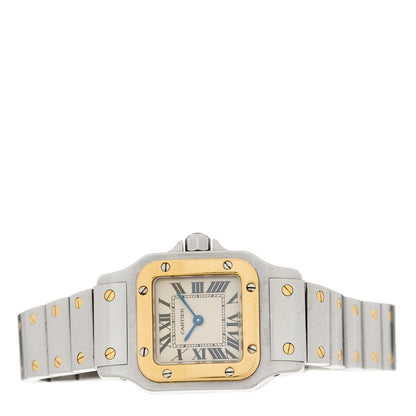 Cartier Stainless Steel 18K Yellow Gold 24mm Santos De Galbee Quartz Watch 2 of 4