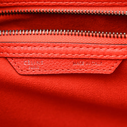Celine Drummed Calfskin Mini Luggage Vermillion 6 of 10
