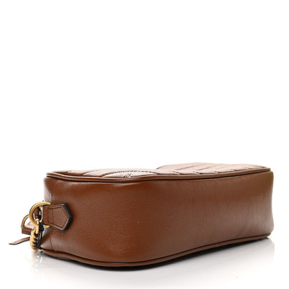 Gucci Glazed Calfskin Matelasse Diagonal Small GG Marmont Chain Shoulder Bag Cuir 4 of 12