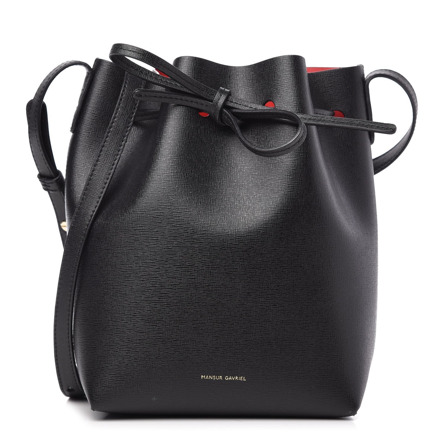 Mansur Gavriel Saffiano Bucket Bag Black Flamma 1 of 8