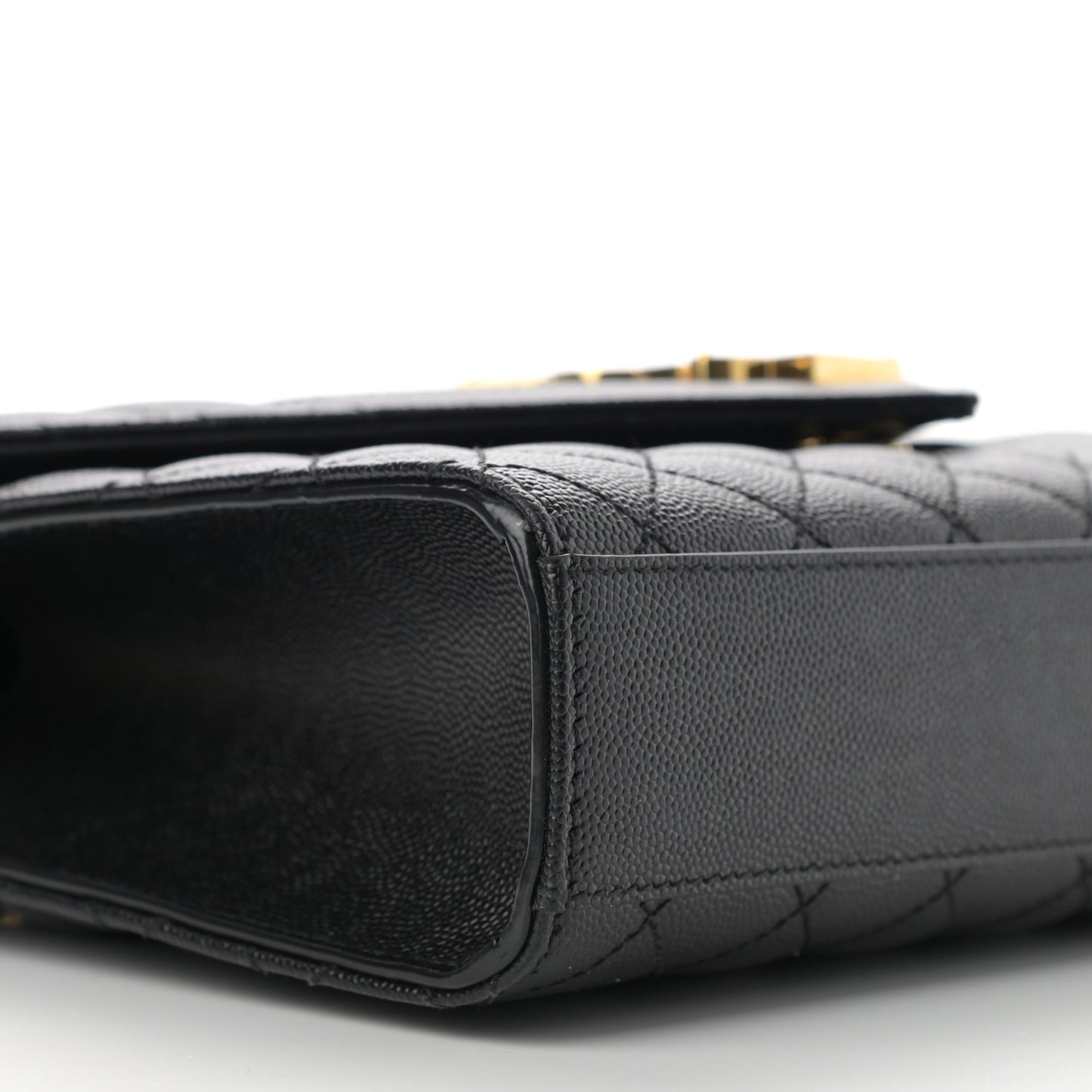 Grain De Poudre Textured Mixed Matelasse Triquilt Medium Monogram Satchel Black