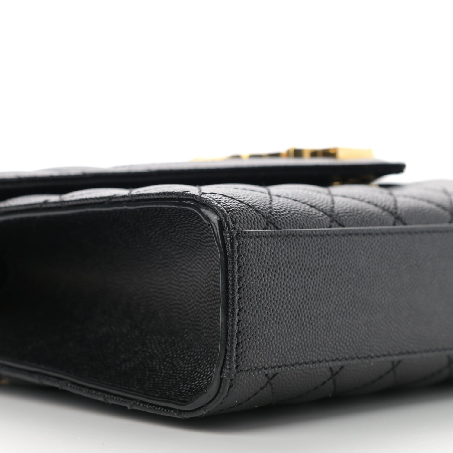 Saint Laurent Grain De Poudre Textured Mixed Matelasse Triquilt Medium Monogram Satchel Black 10 of 12