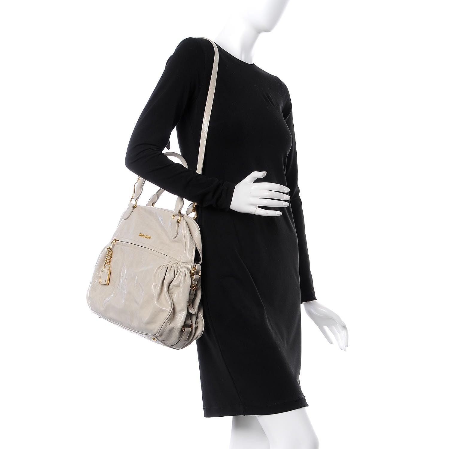 Miu Miu Nappa Medium Charm Satchel Agave 3 of 13
