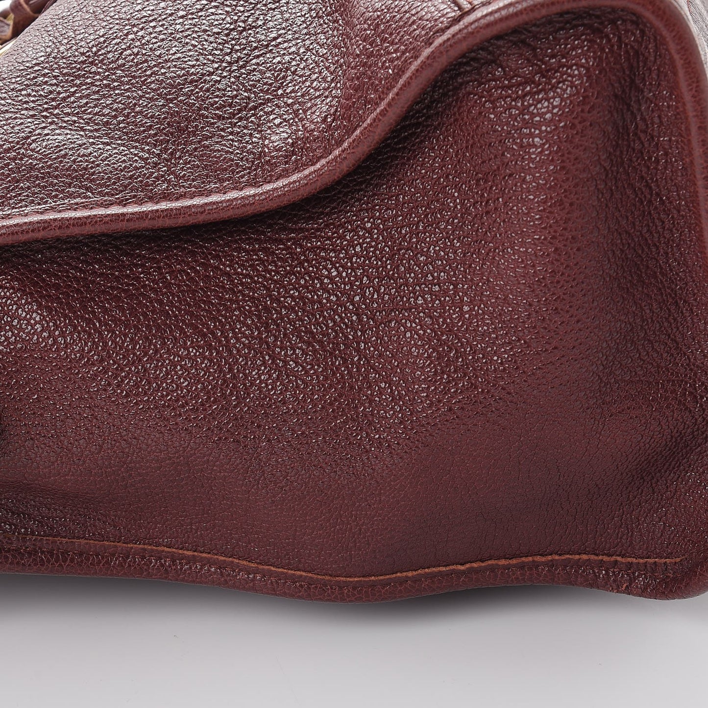 Chevre Gold Metallic Edge Hardware City Bordeaux