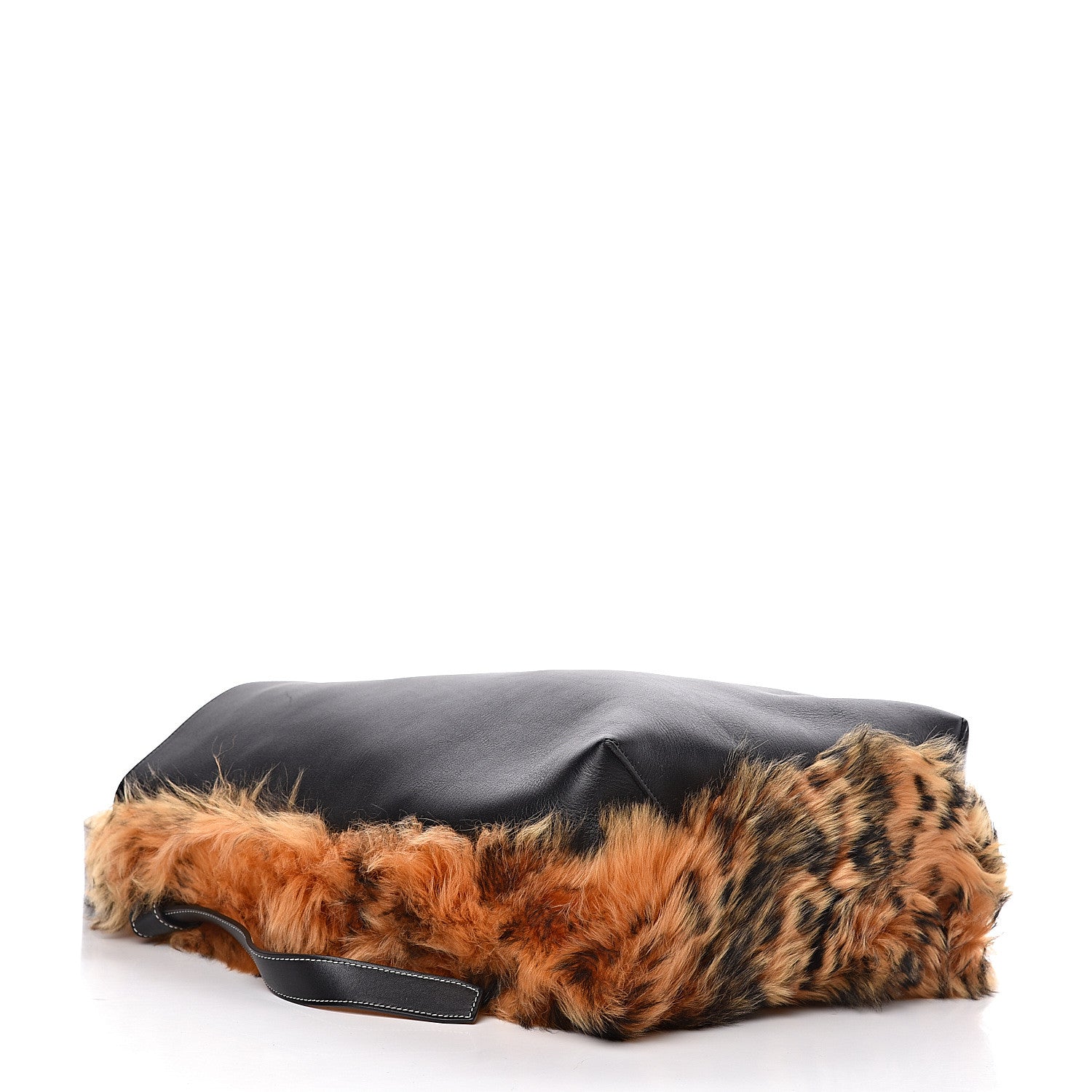 Celine Shiny Smooth Calfskin Shearling Small Twisted Cabas Black Multicolor 5 of 11