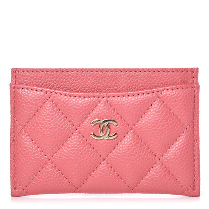 Chanel Metallic Caviar Quilted Card Holder Pink 1 of 8