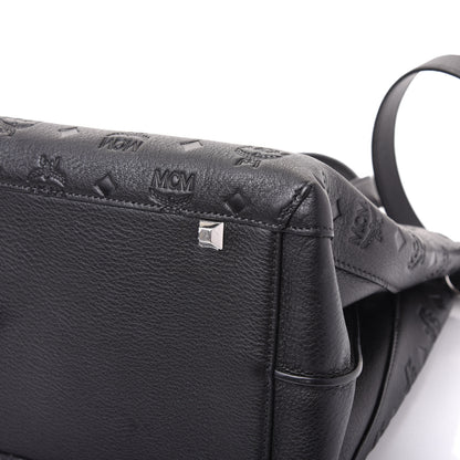 MCM Calfskin Ottomar Monogram Large Essential Tote Black 8 of 12