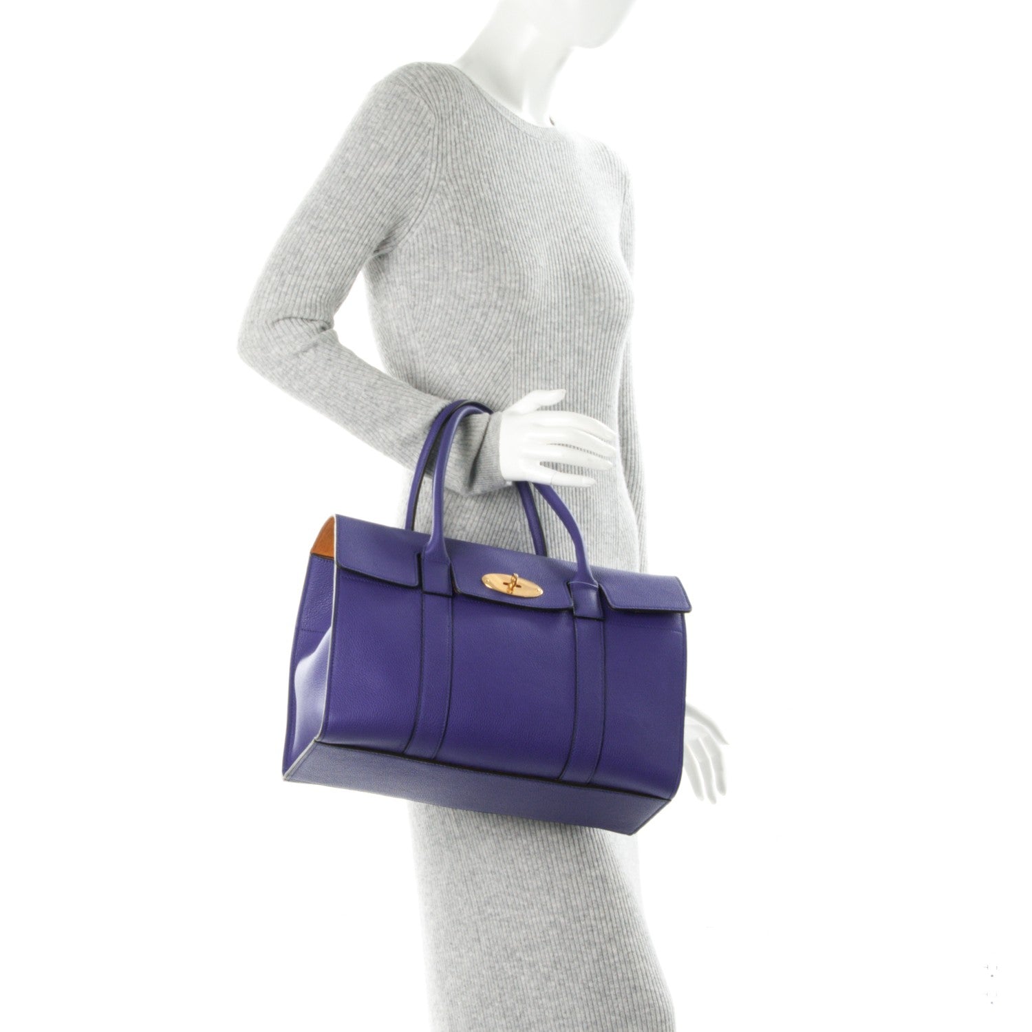 Mulberry Natural Grain Calfskin New Bayswater Indigo 2 of 8