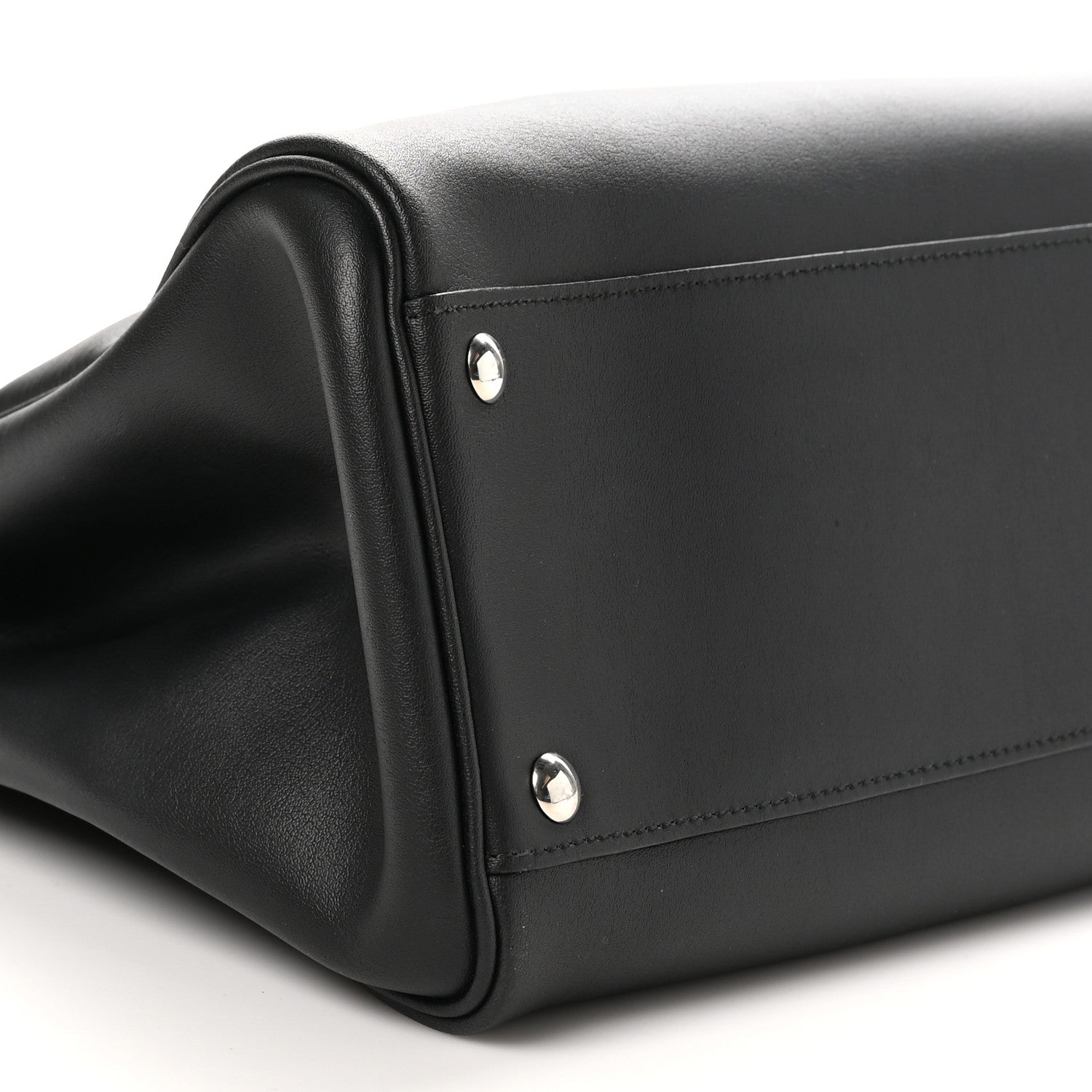 Salvatore Ferragamo Calfskin Double Handle Nolita Satchel Black 8 of 9