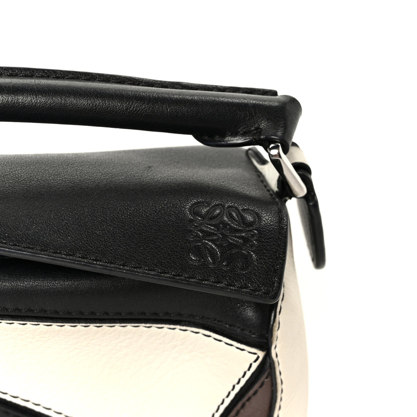 Calfskin Mini Puzzle Bag Black Taupe