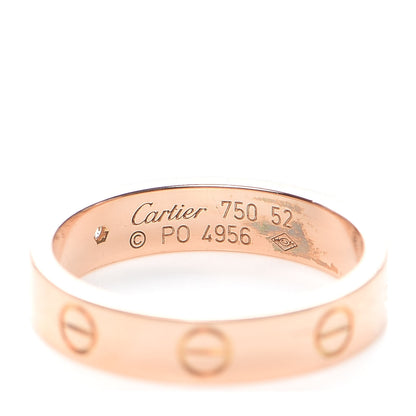 Cartier 18K Pink Gold Diamond 4mm LOVE Wedding Band Ring 52 6 4 of 5