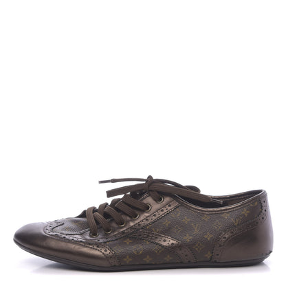 Louis Vuitton Calfskin Monogram Lyrics Sneakers 39.5 Bronze 1 of 9