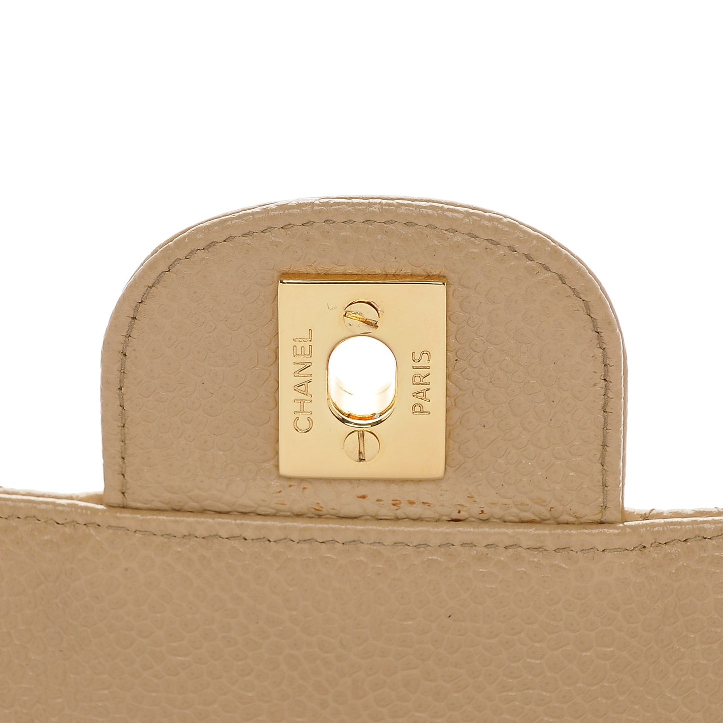 Caviar Quilted Camera Case Beige