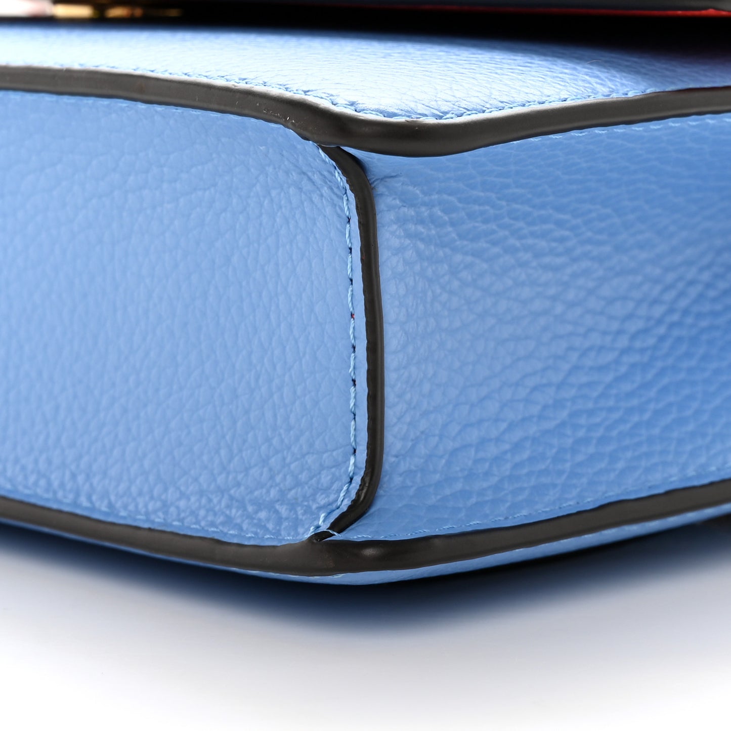 Cross Grain Calfskin Small Darley Porcelain Blue