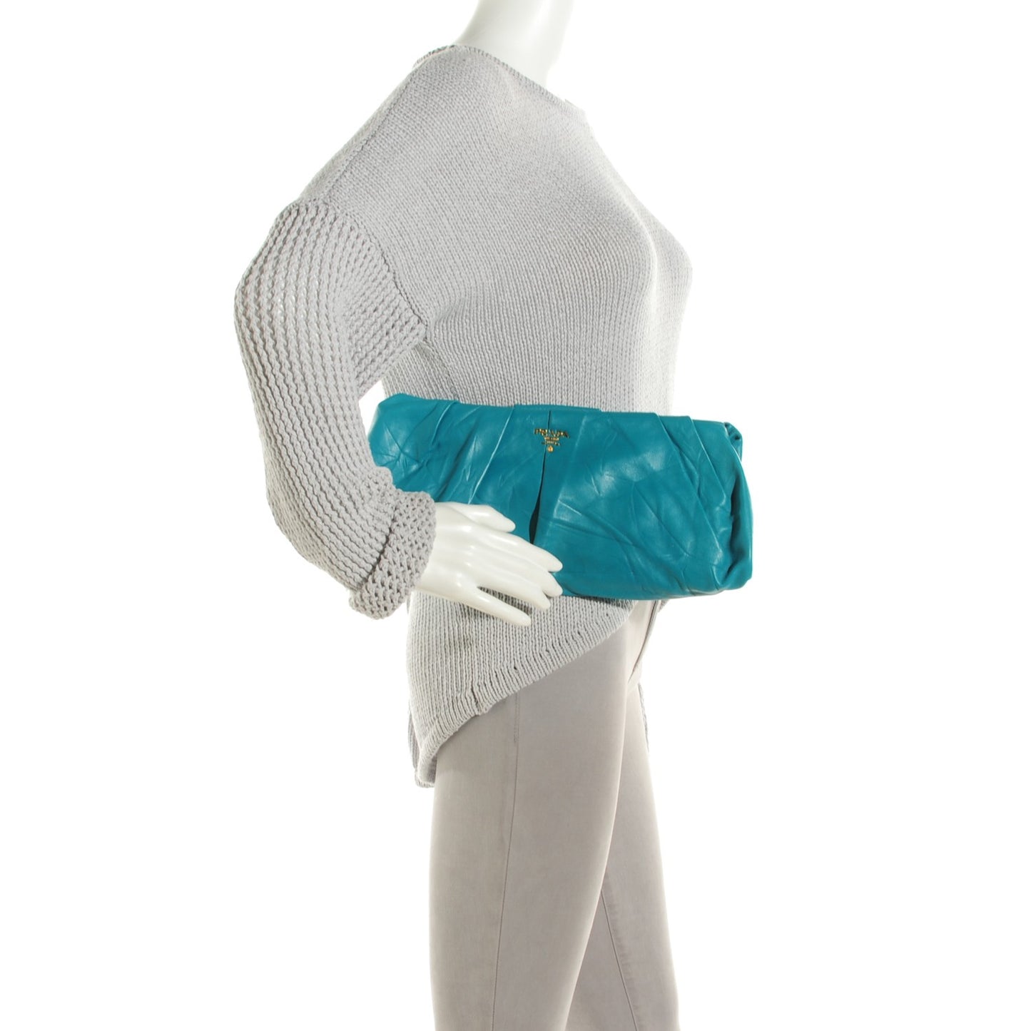 Nappa Clutch Turchese