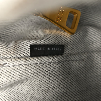 Prada Denim Small Logo Tote Bianco 7 of 12