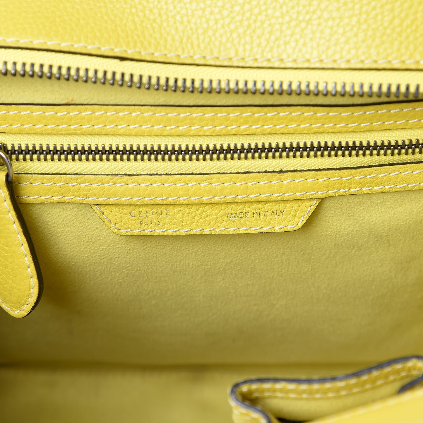 Drummed Calfskin Micro Luggage Citron