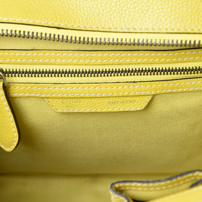 Celine Drummed Calfskin Micro Luggage Citron 7 of 19