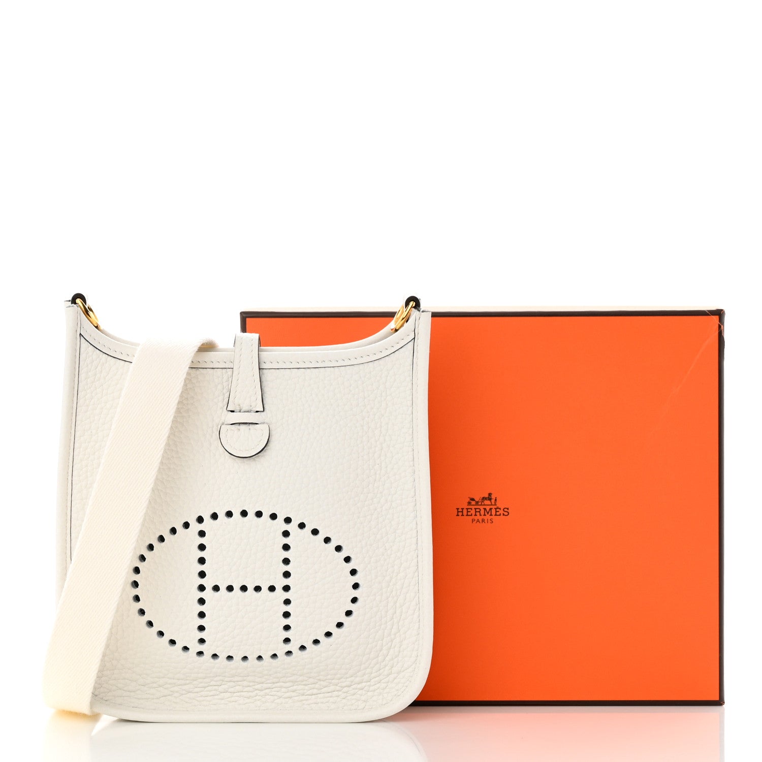 Hermes Taurillon Clemence Amazone Evelyne TPM New White 11 of 11
