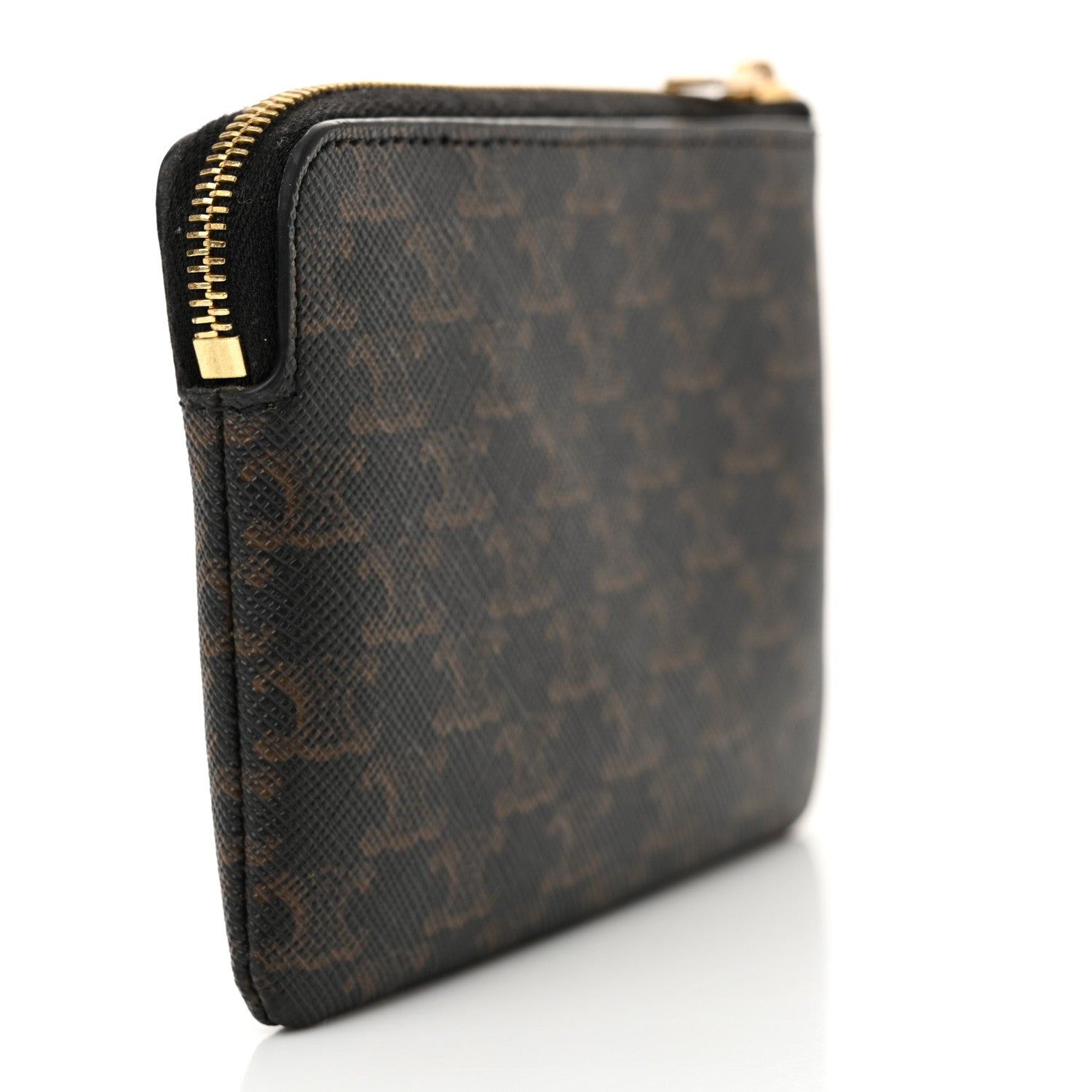 Celine Triomphe Canvas Logo Coin and Card Pouch With Hook Black 4 of 13