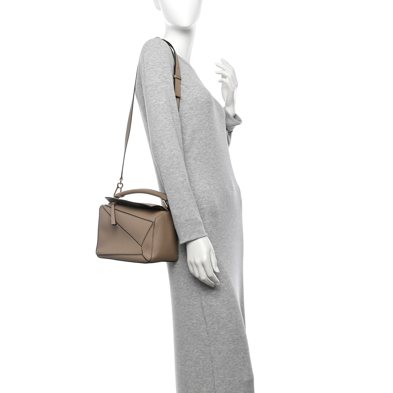 Loewe Grained Calfskin Small Puzzle Bag Sand 2 of 9