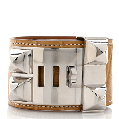 Hermes Matte Alligator Collier De Chien CDC Bracelet S Maize 3 of 6