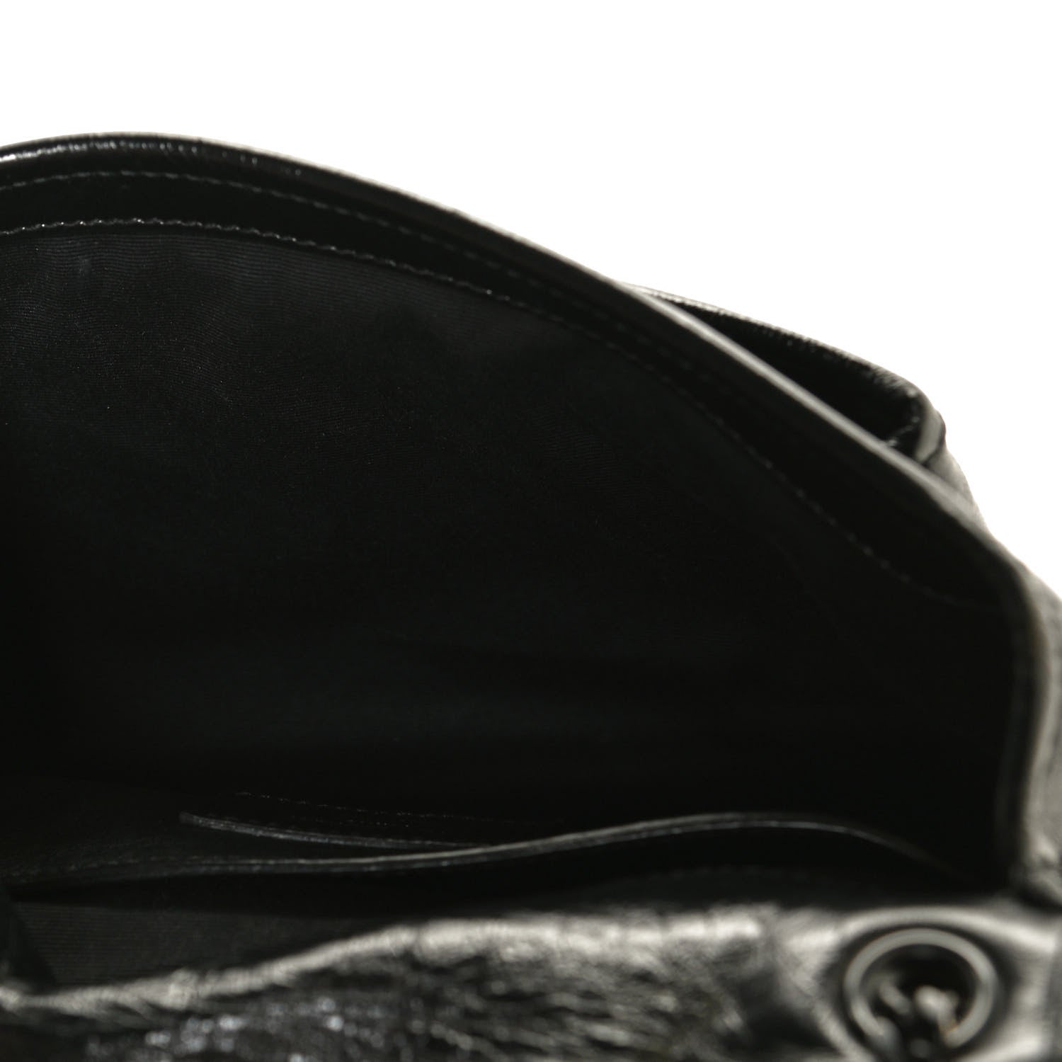 Saint Laurent Crinkled Calfskin Matelasse Monogram Baby Niki Chain Satchel Black 15 of 16
