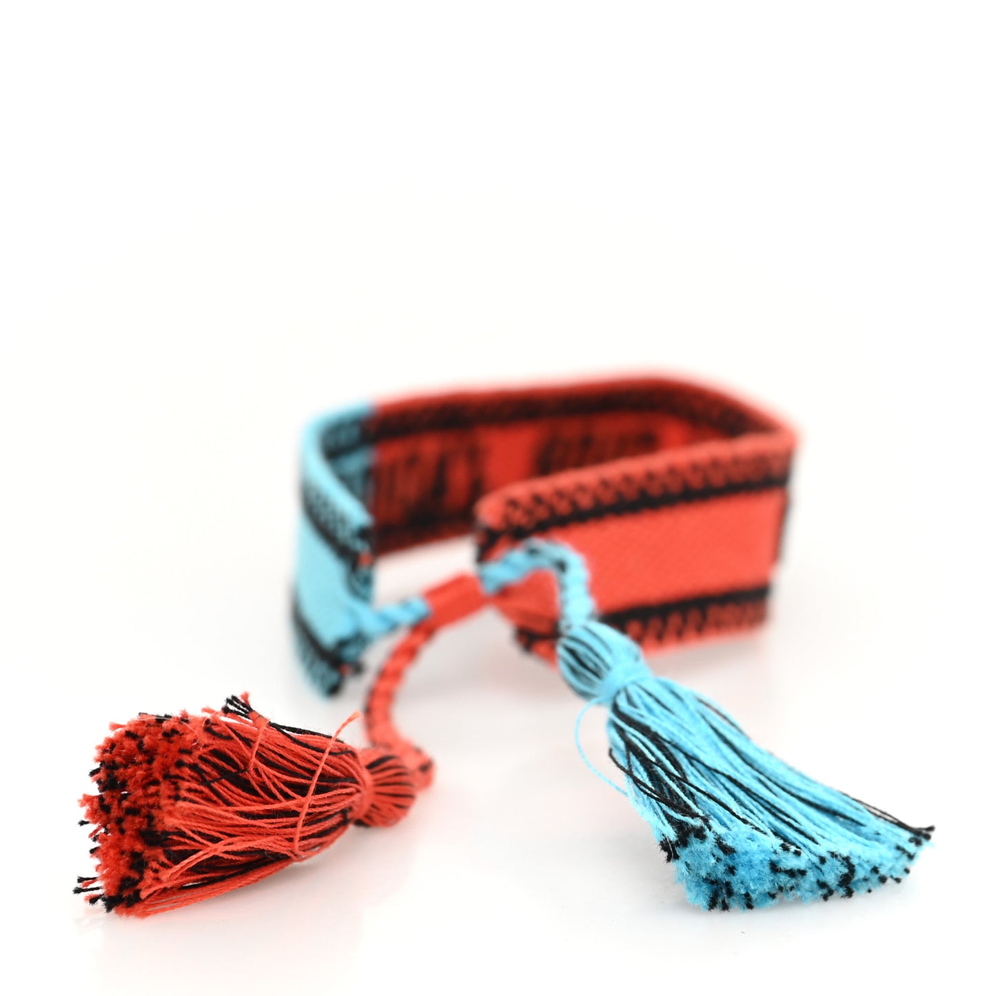 Woven Cotton J'Adior Friendship Bracelet Orange Blue