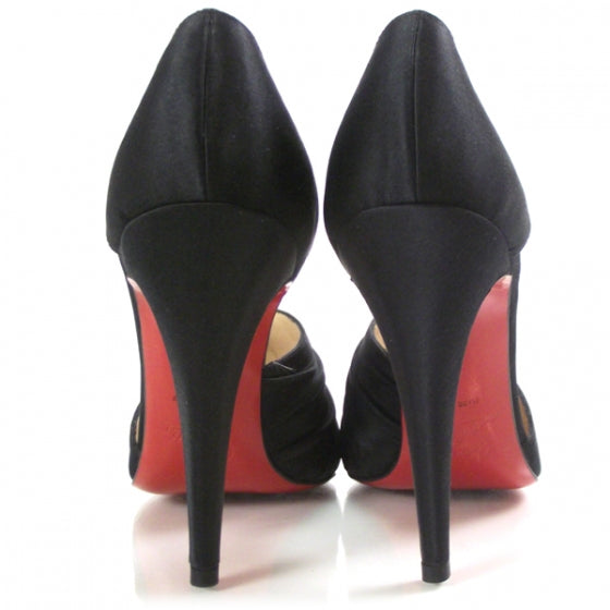 Crepe Satin Drapinight Jeweled d'Orsay 100 Heels 40