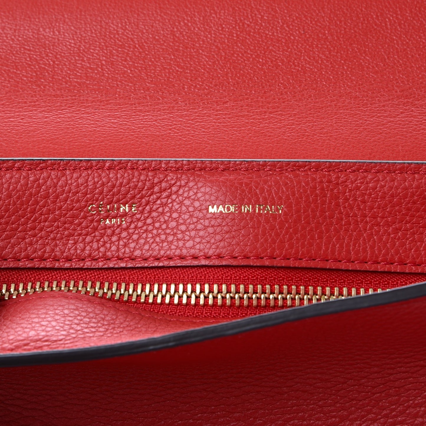 Drummed Calfskin Suede Medium Trapeze Coquelicot