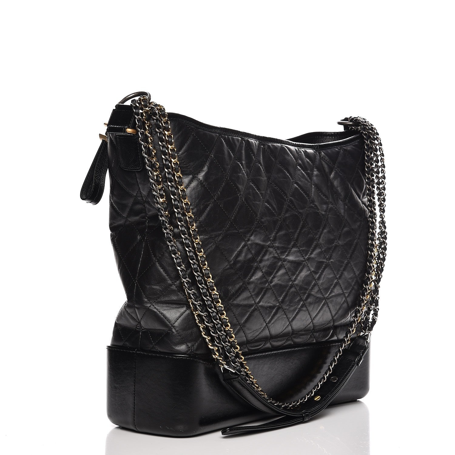 Chanel Aged Calfskin Quilted Large Gabrielle Hobo Black 3 of 13