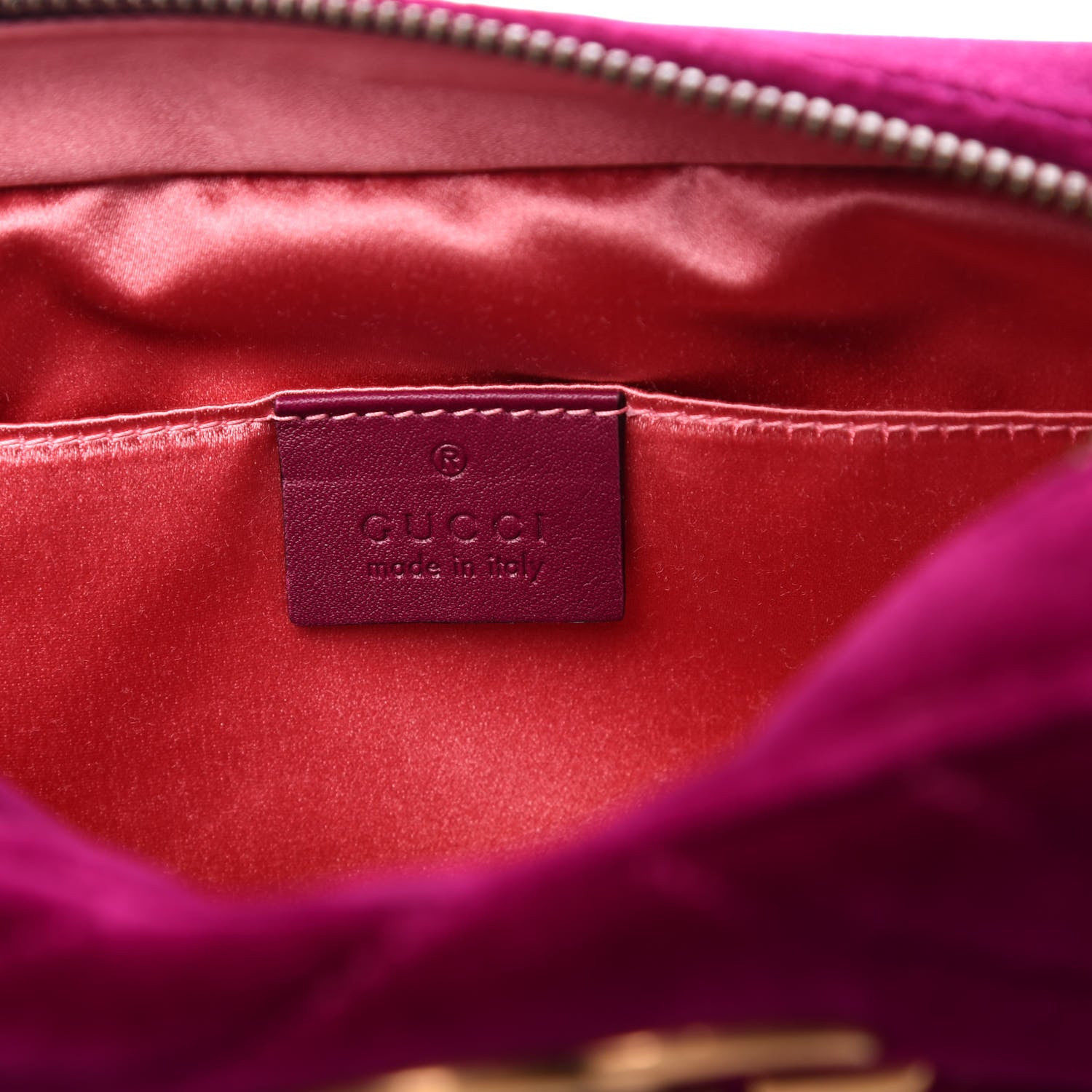 Gucci Velvet Matelasse Small GG Marmont Chain Shoulder Bag Fuchsia Violet Cyclamen 7 of 11