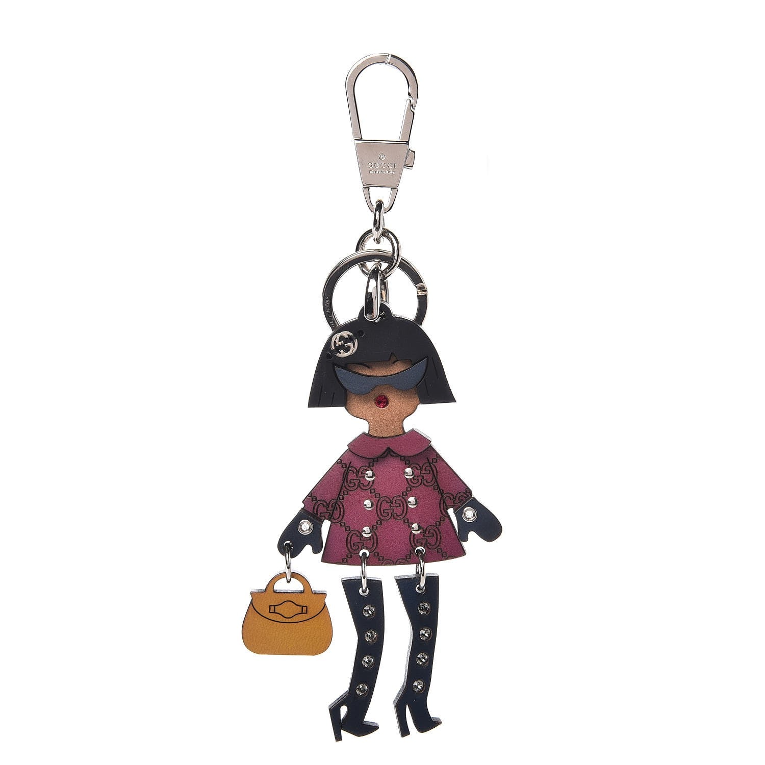 Gucci Studded Cuoio Lady Bag Charm Key Holder 1 of 3