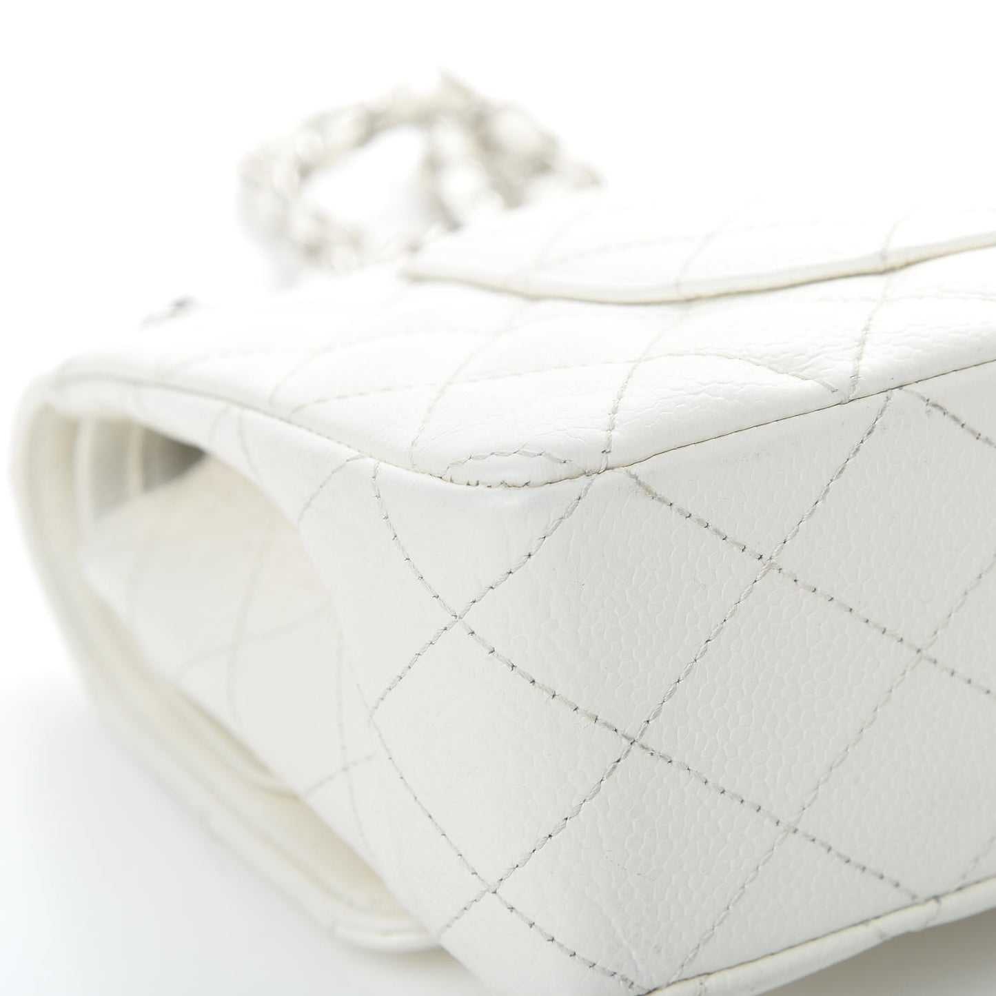Caviar Quilted Small Double Flap White